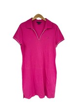 Tommy Hilfiger Hot Pink Collared Short Sleeve Polo Preppy Dress Women's Size XL