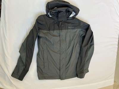 Marmot Windbreaker Jacket Mens M Gray Hooded Rain Colorblock Hiking