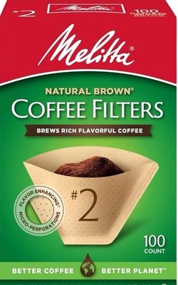 Melitta #2 Cone Natural Brown Coffee Filters (1200 Filters)
