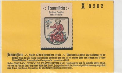 Reklamemarke Wappen von Frauenstein / Sachsen (K2239)