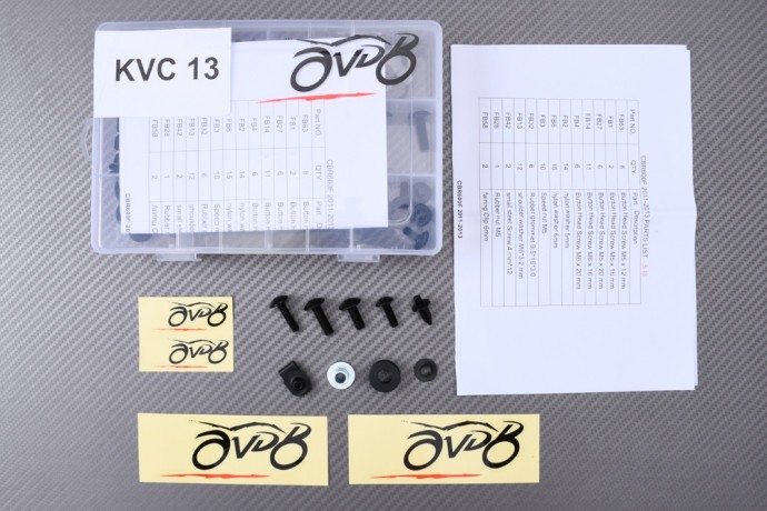 Vis de carénage CBR600F noires en acier robuste pour finitions fluides