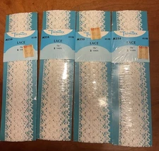 4 Packages Of Trimtex Vintage Lace, 2 Yards Each, 1 1/8”