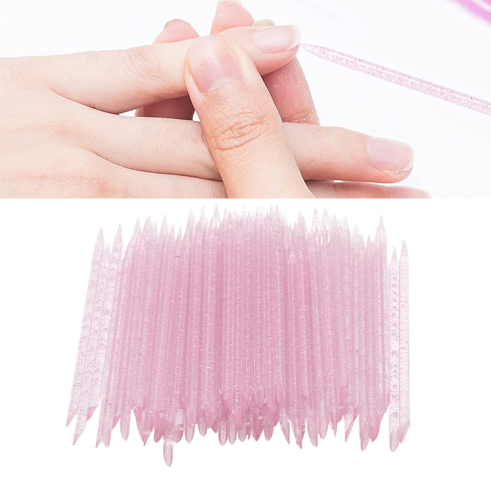 100pcs Disposable Nail Cuticle Pusher Double End Cuticle Manicure Pedicure S