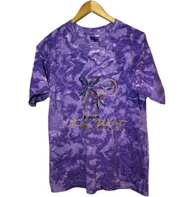 Vintage Delta Proweight Key West Florida Map Graphic T-Shirt Tye Dye Mens L 90s