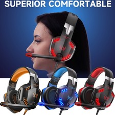 3.5mm Gaming Headset MIC LED Headphones Surround for PS4 Xbox One X 360 E PC