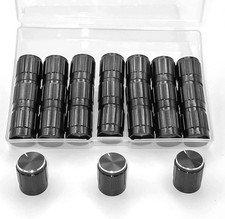 24Pcs Shaft Metal Potentiometer Control Knobs 6Mm,Black Guitar Pedal Knobs,Dimme
