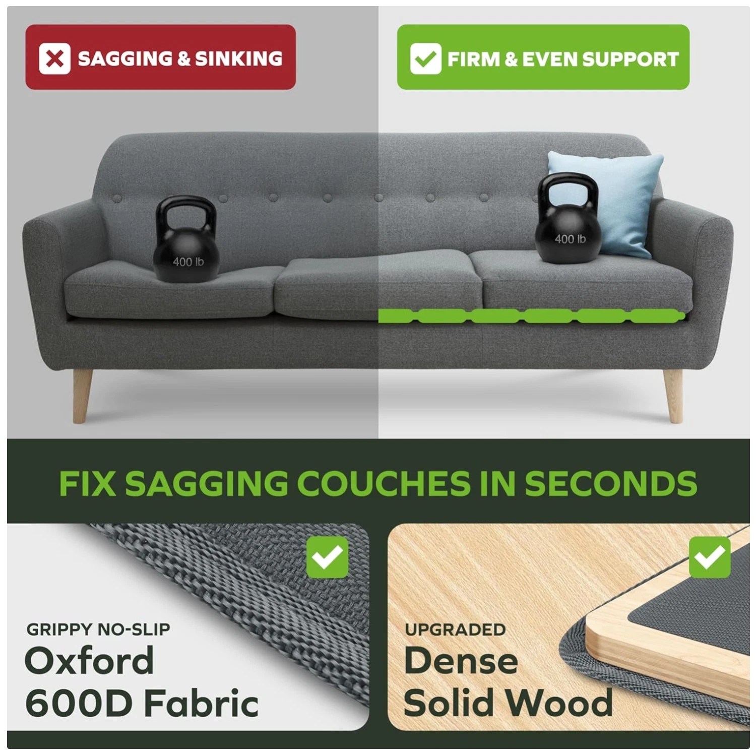 Sectional Cushion Support Set - Stop Sagging Seats