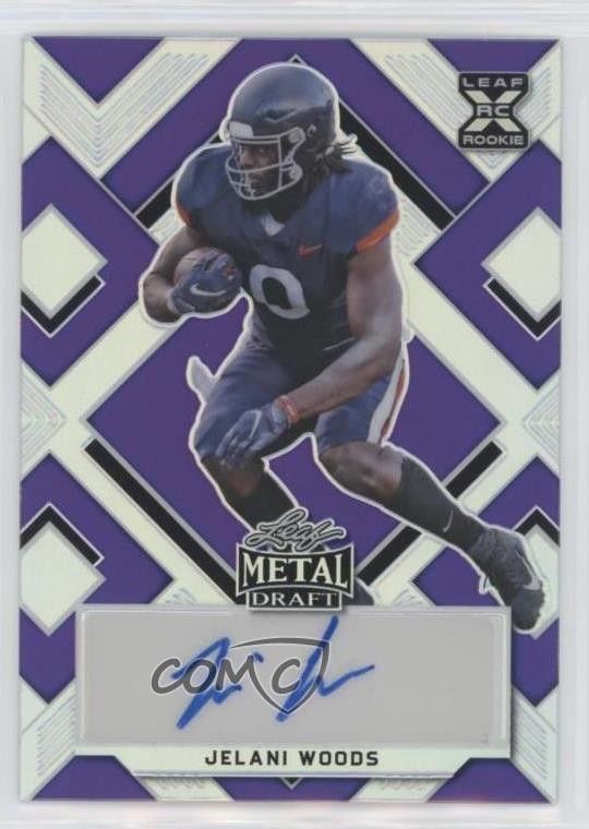 Jelani Woods Leaf Metal Draft Autographs #BAJW2 Purple Prismatic