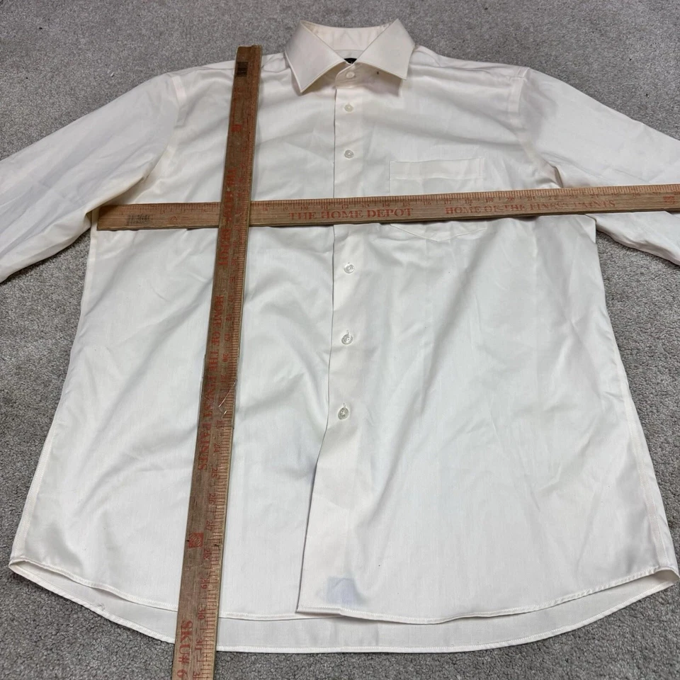 Polifroni Milano Button Down Shirt Men’s Yellow Long Sleeve Size Large - Image 2 of 4