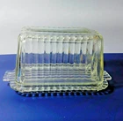 VTG Clear Glass Butter Cheese dish cover 6" rectangular Anchor Hocking Fire King