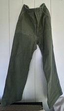 OG 107 Sateen Military Trouser Drab Pants, Vintage 60s, Army Size 34X33