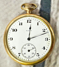 Vintage 1921 Elgin Nat Watch Co.Watch 14k Gold fille Grade 303 7j 12S For repair