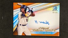 HENDRY MENDEZ 2022 Bowman Chrome Prime Chrome Auto #PCS-HM Orange /25 Brewers