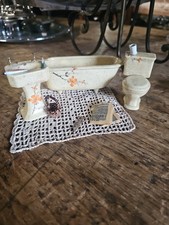 Vintage Dollhouse Miniature 11-Piece Bathroom Set 1:12 Scale - Beautiful