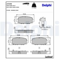Delphi Bremsbelagsatz, Scheibenbremse LP3398 FüR Jeep