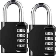 Combination Lock Resettable 4 Digit Padlock with 3.15 Inch, Black 