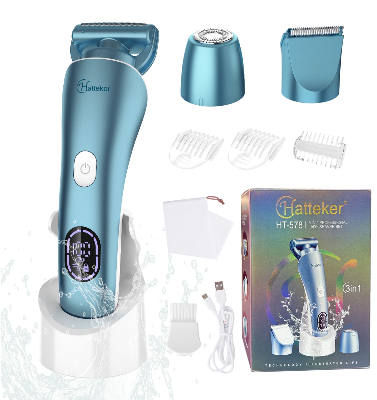 Épilateur femme Hatteker anti-irritation pour aisselles sensibles