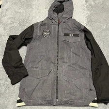 Thirtytwo 32 Sesh Snowboarding Jacket Mens XL 8K Snowboard Ski Gray Hooded