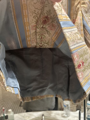 VTG Fundamental Things Crop Blazer Jacquard Cream/Multi-Color Embroidered Sz 10 - Picture 6 of 8