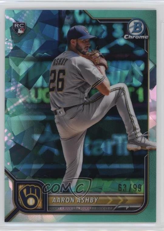 2022 Bowman Chrome Sapphire Aqua 33/99 Aaron Ashby #33 fo7