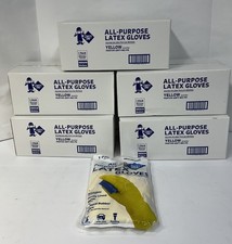 60 Pairs - ALL-PURPOSE Latex Gloves Natural Rubber Gently Lined MEDIUM Reusable