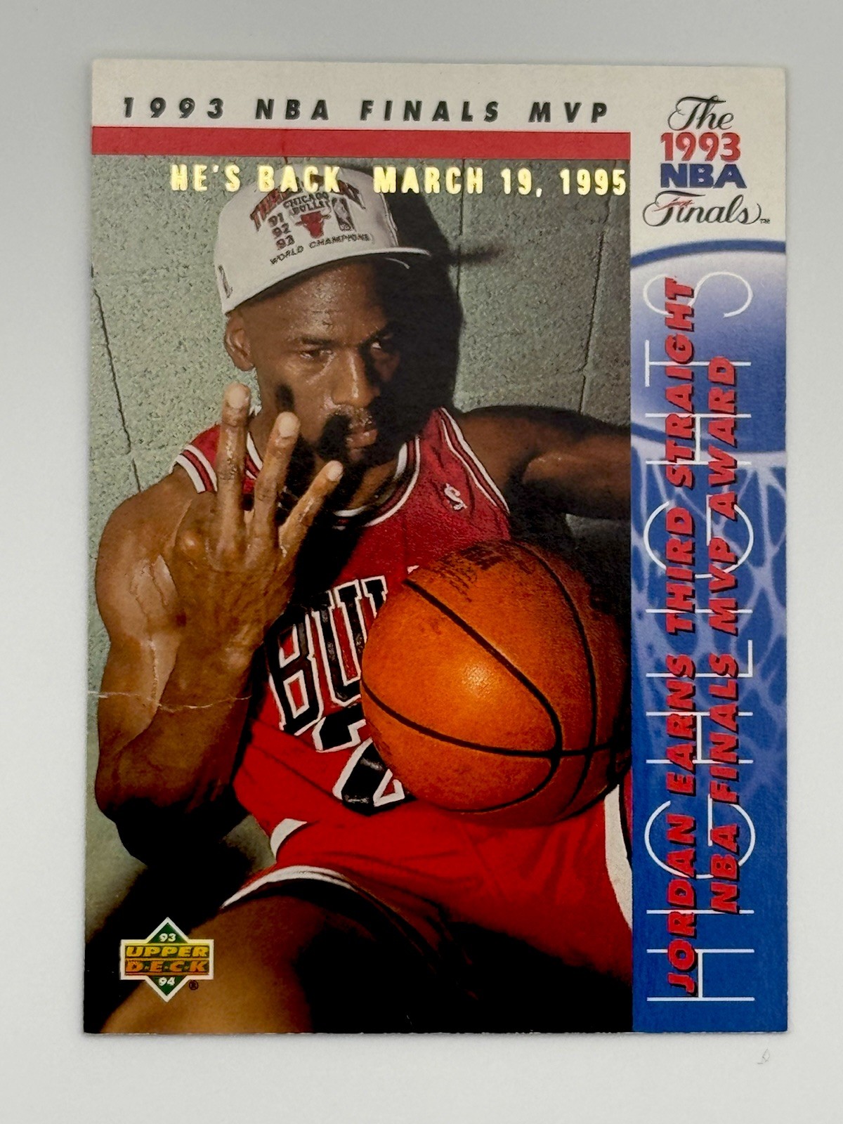 1993-94 Upper Deck The 1993 NBA Finals Michael Jordan #204 He's Back Stamp - VG