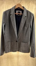 Gap Women's Grey Cotton Twill Blazer Jacket UK 14 Lined Pockets Buttons