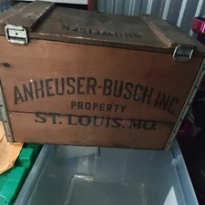 Pair Vintage Anheuser-Busch Budweiser Centennial 1876-1976 Wooden Beer Crate Box