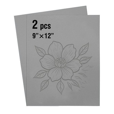 Falling in Art Soft Linoleum Carving Block, 9 Inches 9'' x 12'' 2 Pack, Gray 
