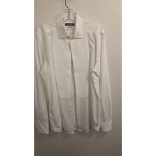 Dolce & Gabbana Gold White Tuxedo Shirt Textured Bib French Cuffs Mens 16 41