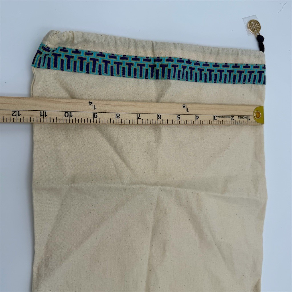 Tory Burch Dust Bag Womens One Size Beige Drawstring Logo Trim Gold Charm thumbnail 4