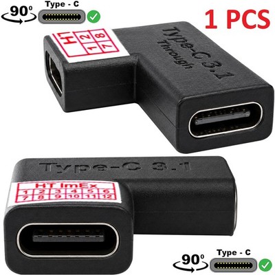 USB-C Female to USB-C Female Right Angle Adapter 90° Type-C Extension Coupler