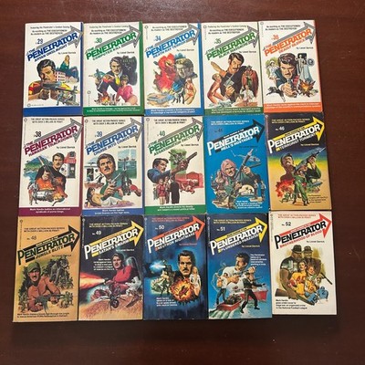 The Penetrator Lot of 15 Vintage Paperback Books Pulp Spy Lionel Derrick 70s 80s