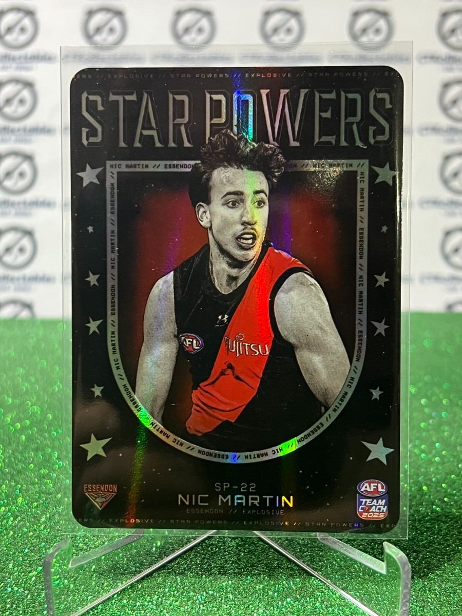 2025 AFL TEAMCOACH NIC MARTIN SP-22 STAR POWERS ESSENDON BOMBERS