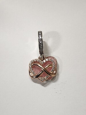 AUTHENTIC PANDORA SPARKLING INFINITY HEART DANGLE CHARM #788878C01