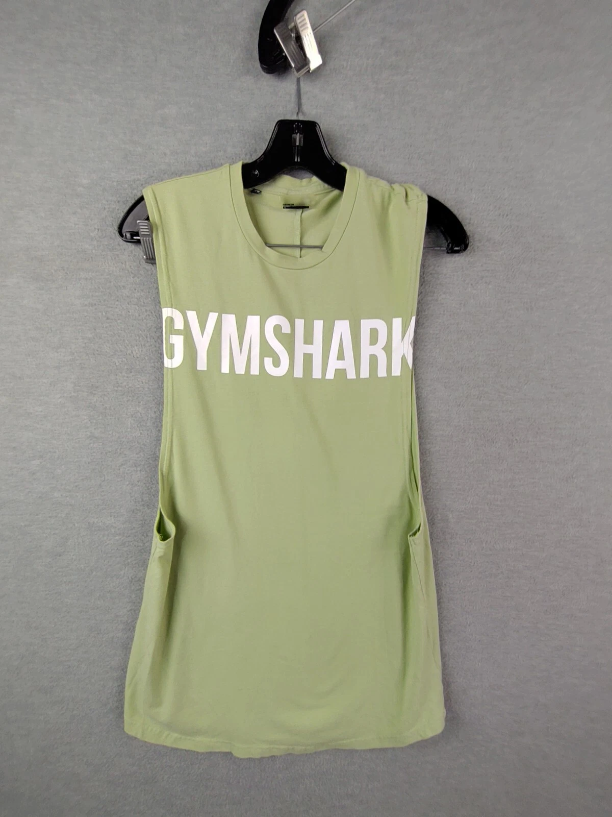 gymshark spellout logo drop arm sleeveless active casual shirt