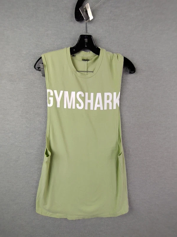 gymshark spellout logo drop arm sleeveless active casual shirt