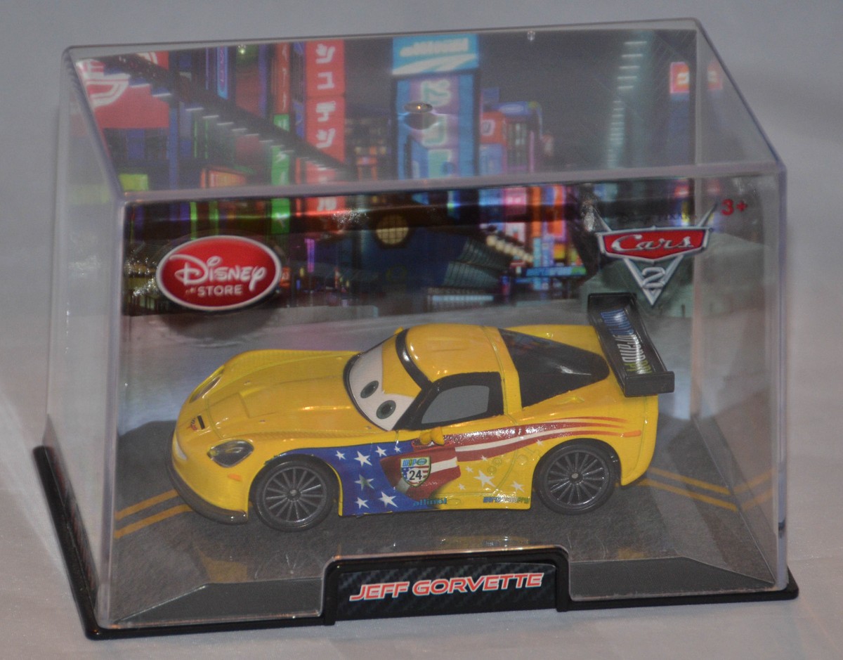NEW! Disney Store PIXAR Cars 2 Jeff Gorvette Diecast Car (W/Case