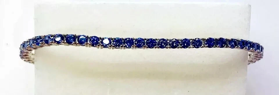Absolute Sterling Silver Round Tanzanite 7-1/2" Line Tennis Bracelet HSN - Image 4 of 4