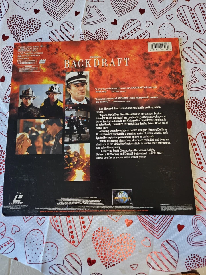 Backdraft Letterbox 2-Disc Set Laserdisc LD Laser Disc Excellent Condition  - Image 2 of 2