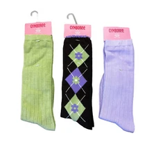 Gymboree Girls Socks Sz 3-4 Yrs NWT Brown Lilac Green 3 Pairs New Old Stock