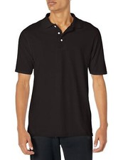 Hanes mens X-Temp Performance Polo Shirt,Black,Small