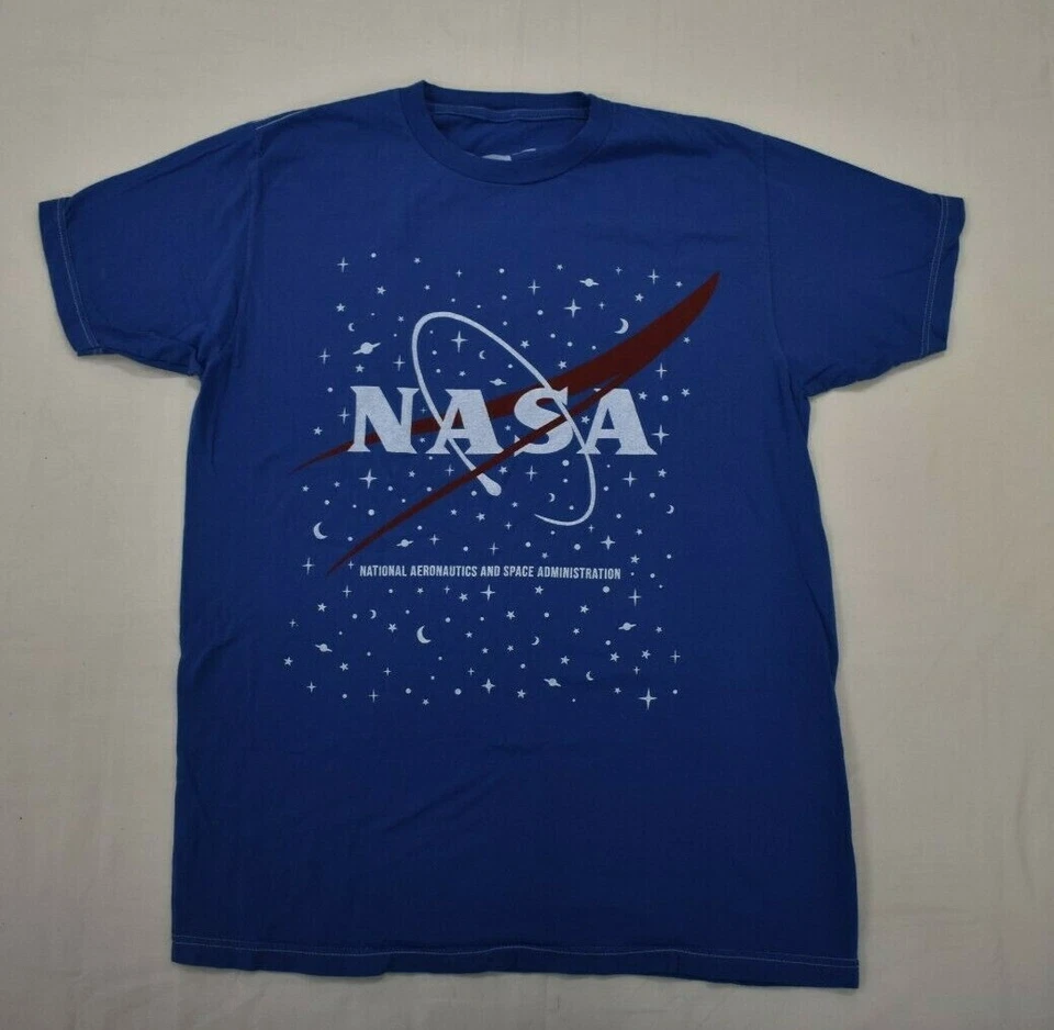 DOE Mens NASA National Aeronautics And Space Administration Blue Shirt New S, M - Image 3 of 4