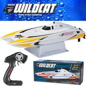 AquaCraft AQUB47YY Mini Wildcat Catamaran Boat RTR Yellow 