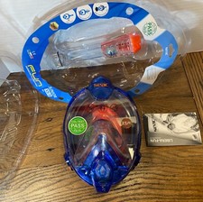 SEAC Magica Full Face Snorkel Mask, Blue  Orange, X-Small
