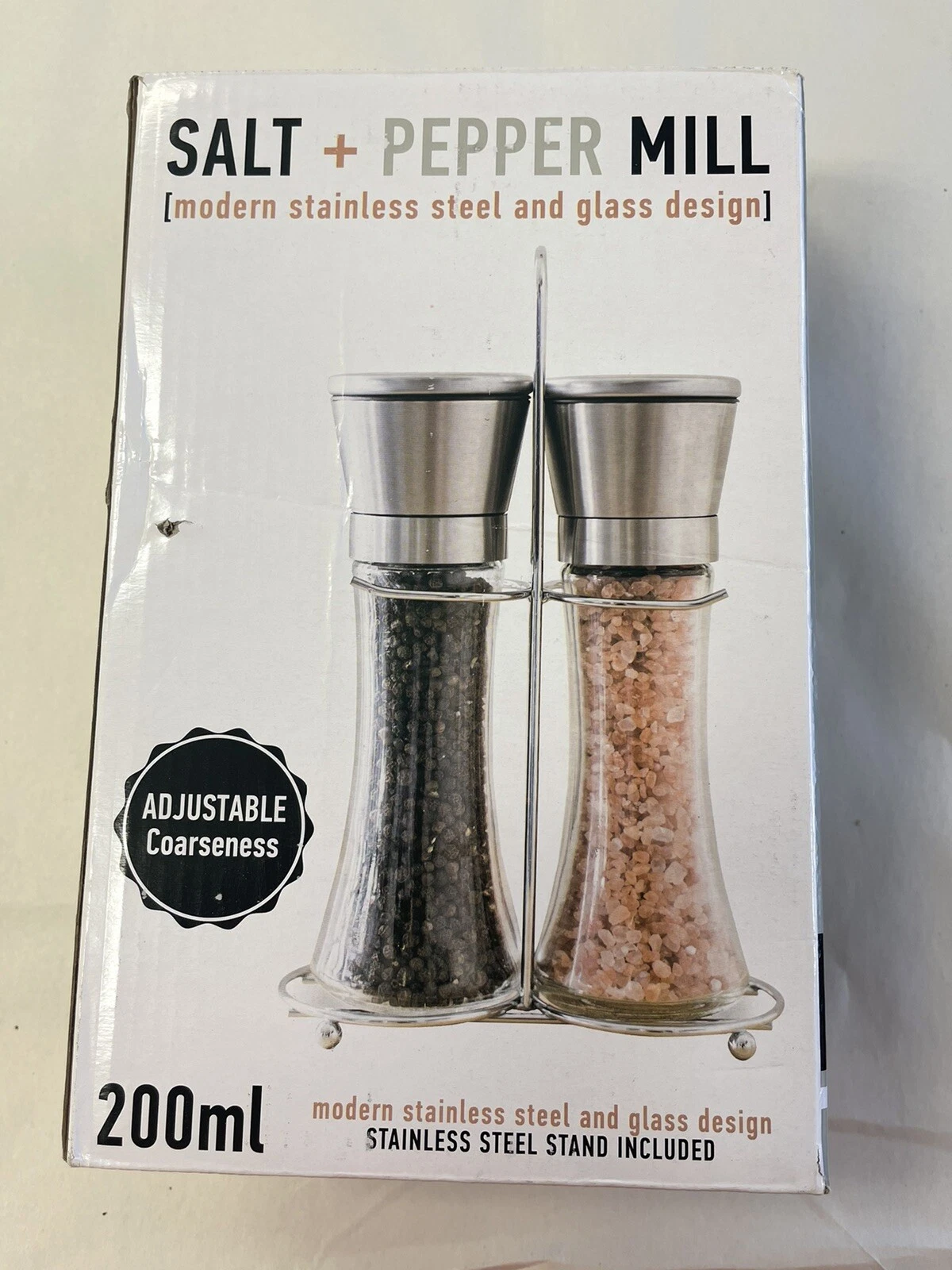 Original Salt and Pepper Stainless Steel Grinder Mill Set with Stand