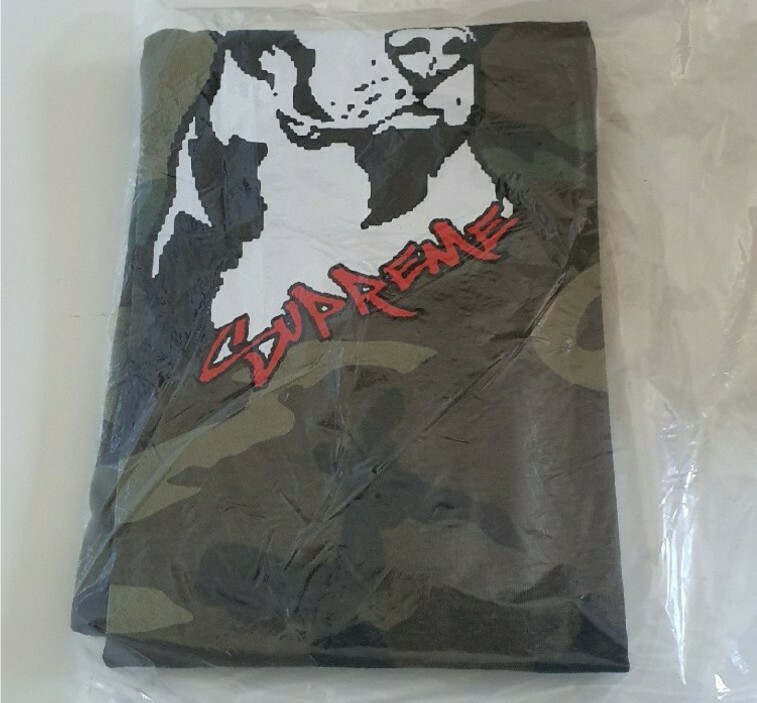 SS20 Supreme Pitbull Tee size L large woodland camo T-shirt New And Unopened  thumbnail 3