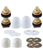 Solid Brass Toilet Floor Bolts and Caps Set Toilet Bowl to Floor Bolts Washers 
