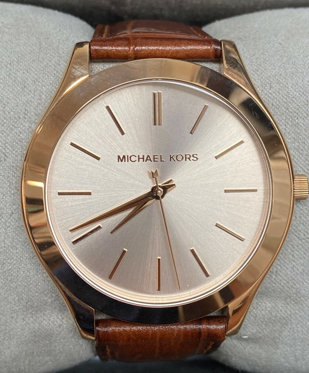 Michael kors leather strap watches sales womens