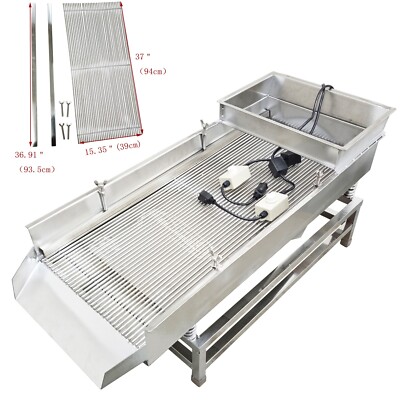 110V 5mm Long Strip Stainless Steel Linear Vibrating Screen Single Layer